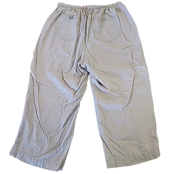 Women’s Boho Beige Linen Cottagecore Capri Pants 12 Minimalist Lagenlook Travel - Picture 3 of 10